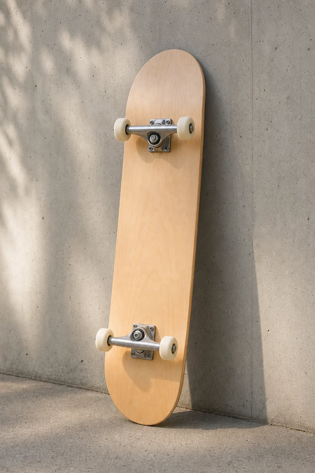 Minority skateboard leaning against a urban wall